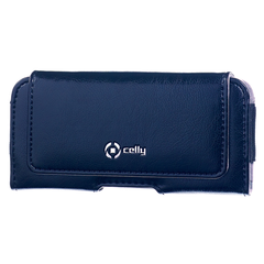 STYLE - Custodia universale in pelle sintetica con chiusura magnetica e passante cintura colore blu navy
