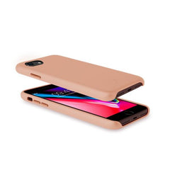 SUPERIOR - Cover in pelle sintetica con copertura tasti in alluminio colorato, colore rosa compatibile con Apple iPhone SE 2020/ iPhone 8/ iPhone 7