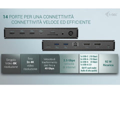 DOCKING THUNDERBOLT 4 - Doppio Monitor, 7x USB, 2.5 GLAN + PD 92 W