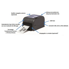STAMPANTE DESKTOP TD4420 TT  203DPI, USB/USB HOST/RS232/LAN