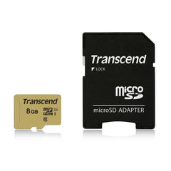 TS8GUSD500S - microSD da 8GB, con adattatore, MLC, UHS-I U1
