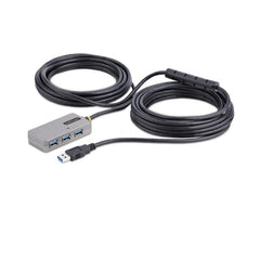 Cavo di Prolunga USB 3.0 da 10m con Hub di Estensione a 4 Porte USB-A, Cavo ripetitore USB attivo, Cavo Prolunga alimentato, alimentatore opzionale da 20 W incluso, protezione ESD