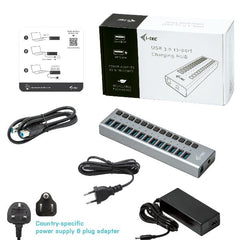 HUB USB-A 3.0 a 13 porte USB A + Alimentatore 60 W