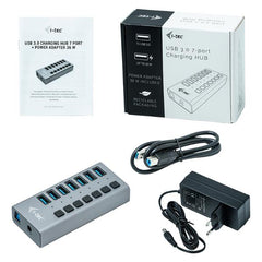 HUB USB-A 3.0 a 7 porte USB 3.0 - 10 W per porta + Alimentatore 36 W