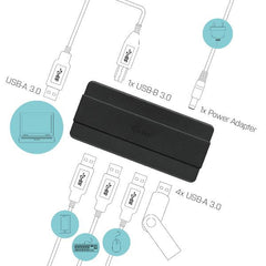 HUB 4 porte USB 3.2 gen. 1 – 5 Gb/s (1x BC1.2) con Alimentatore