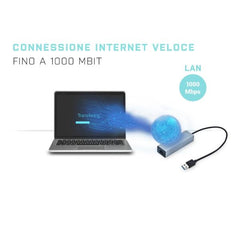 Adattatore USB-A 3.0 (M) a RJ45 (F) ETHERNET