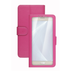 UNICA VIEW - Custodia universale con display a vista, funzione stand compatibile con gli smartphone da 4.5" a 5" dimensione display