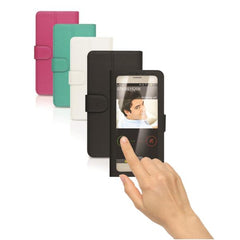 UNICA VIEW - Custodia universale con display a vista, funzione stand compatibile con gli smartphone da 4.5" a 5" dimensione display