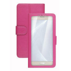 UNICA VIEW - Custodia universale con display a vista, funzione stand compatibile con gli smartphone da 5" a 5.5" dimensione display