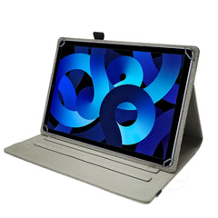 UNIFOLIOTAB11 - Custodia universale a libro colore grigio funzione stand con banda elastica di chiusura esterna compatibile con i Tablet fino a 11" dimensione display