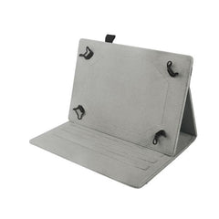 UNIFOLIOTAB13 - Custodia universale a libro colore grigio funzione stand con banda elastica di chiusura esterna compatibile con i Tablet fino a 13" dimensione display