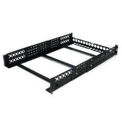 Guide rack universali 2U - Staffe di montaggio fisse conformi a TAA - Binari per rack da 19" a profondità regolabile per apparecchiature non montabili a rack - Nero