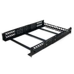 Guide rack universali 2U - Staffe di montaggio fisse conformi a TAA - Binari per rack da 19" a profondità regolabile per apparecchiature non montabili a rack - Nero