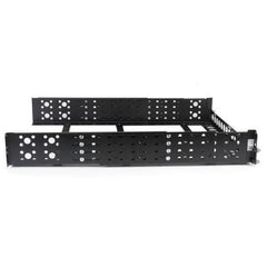 Guide rack universali 2U - Staffe di montaggio fisse conformi a TAA - Binari per rack da 19" a profondità regolabile per apparecchiature non montabili a rack - Nero