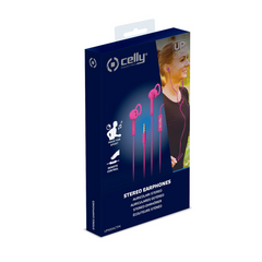 UP400ACT - Auricolare a filo stereo con jack 3,5mm a goccia, remote control e microfono integrato, comodi archetti, lunghezza cavo 1.2 mt, studiato per lo sport