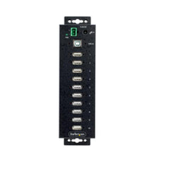 Hub USB 2.0 a 10 porte, hub di ricarica robusto con protezione ESD livello 4, Moltiplicatore di porte USB-A industriale montabile su DIN/parete/scrivania, splitter/sdoppiatore USB