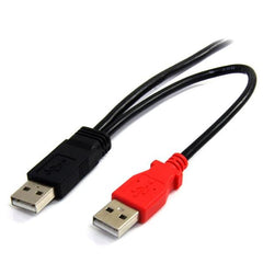 Cavo a doppia alimentazione per disco rigido esterno HDD a splitter Y - cavo USB A a mini B da 1,8m