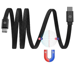 USBC2MAG1M60 - Cavo USB-C a USB-C, lunghezza 1 metro, potenza massima 60 Watt, sistema magnetico integrato per riavvolgere il cavo