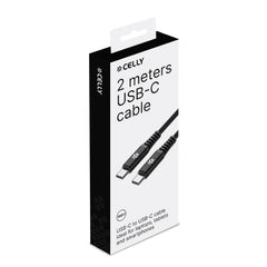 USBCUSBC100W - Cavo USB-C a USB-C, lunghezza 2 metri, potenza massima 100 Watt, Power Delivery, materiale nylon [POWER DELIVERY]