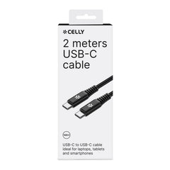 USBCUSBC100W - Cavo USB-C a USB-C, lunghezza 2 metri, potenza massima 100 Watt, Power Delivery, materiale nylon [POWER DELIVERY]