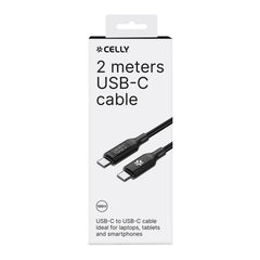 USBCUSBC100WLED - Cavo USB-C a USB-C, lunghezza 2 metri, potenza massima 100 Watt, Indicatore LED, Power Delivery, materiale nylon [POWER DELIVERY]