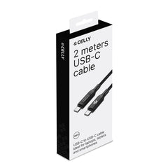 USBCUSBC100WLED - Cavo USB-C a USB-C, lunghezza 2 metri, potenza massima 100 Watt, Indicatore LED, Power Delivery, materiale nylon [POWER DELIVERY]