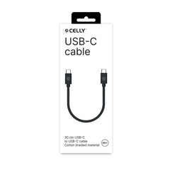 USBCUSBCCOT30 - Cavo USB-C a USB-C, lunghezza 30 centimetri, potenza massima 60 Watt, realizzato in cotone intrecciato [POWER DELIVERY]