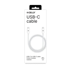 USBCUSBCCOTT - Cavo USB-C a USB-C, lunghezza 1.5 metri, potenza massima 60 Watt, realizzato in tessuto intrecciato [POWER DELIVERY]