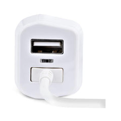 Caricatore da auto a due porte USB con cavo Lightning a spirale integrato da 1m