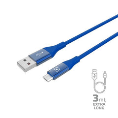 USBMICROCOL3M - Cavo USB-A a Micro Usb, lunghezza 3 metri, potenza massima 12 Watt