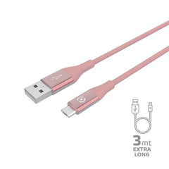 USBMICROCOL3M - Cavo USB-A a Micro Usb, lunghezza 3 metri, potenza massima 12 Watt