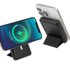 Battery Bank Magsafe Qi Wireless 15W + QC/PD 20W c on Stand Nera