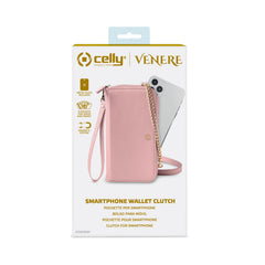 VENERE - Portafoglio universale con chiusura zip, laccio da polso e tracolla removibile inclusi, fissaggio smartphone magnetico compatibile con gli smartphone fino a 6.7"