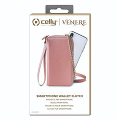 VENERE - Portafoglio universale con chiusura zip, laccio da polso e tracolla removibile inclusi, fissaggio smartphone magnetico compatibile con gli smartphone fino a 6.7"