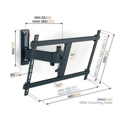 Serie COMFORT- TVM 3623 Staffa girevole per TV da 40 a 77 pollici
