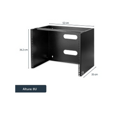 Staffa per montaggio a parete per Rack 8U in accaio da 35cm