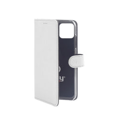 WALLY - Custodia a libro in pelle sintetica con chiusura flap magnetico, slot per carte e funzione stand colore bianco compatibile con Apple iPhone 11 Pro Max