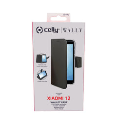 WALLY - Custodia a libro in pelle sintetica con chiusura flap magnetico, slot per carte e funzione stand colore nero compatibile con Xiaomi 12/ 12S/ 12X