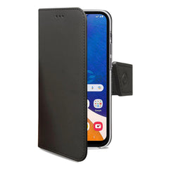 WALLY - Custodia a libro in pelle sintetica con chiusura flap magnetico, slot per carte e funzione stand colore nero compatibile con Samsung Galaxy A14 4G/ Galaxy A14 5G