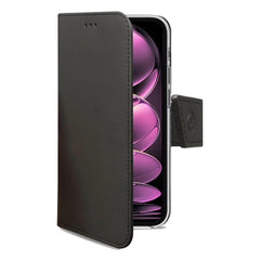 WALLY - Custodia a libro in pelle sintetica con chiusura flap magnetico, slot per carte e funzione stand colore nero compatibile con Xiaomi Redmi Note 12 Pro 5G/ Poco X5 Pro 5G
