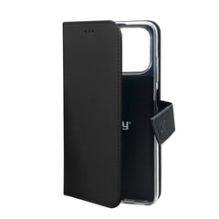 WALLY - Custodia a libro in pelle sintetica con chiusura flap magnetico, slot per carte e funzione stand colore nero compatibile con Xiaomi Redmi Note 12 Pro 5G/ Poco X5 Pro 5G