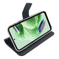 WALLY - Custodia a libro in pelle sintetica con chiusura flap magnetico, slot per carte e funzione stand colore nero compatibile con Xiaomi Redmi Note 12 5G/ Poco X5 5G