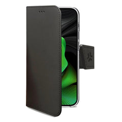 WALLY - Custodia a libro in pelle sintetica con chiusura flap magnetico, slot per carte e funzione stand colore nero compatibile con Apple iPhone 15 Pro [IPHONE 15 CASES]