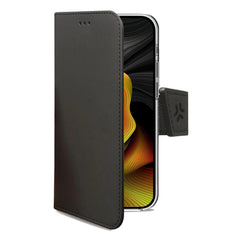 WALLY - Custodia a libro in pelle sintetica con chiusura flap magnetico, slot per carte e funzione stand colore nero compatibile con Apple iPhone 15 Pro Max [IPHONE 15 CASES]