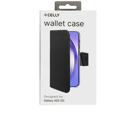 WALLY - Custodia a libro in pelle sintetica con chiusura flap magnetico, slot per carte e funzione stand compatibile con Samsung Galaxy A55 5G/ Galaxy A55 5G Enterprise Edition