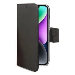 WALLY - Custodia a libro in pelle sintetica con chiusura flap magnetico, slot per carte e funzione stand colore nero compatibile con ZTE Blade A73 4G