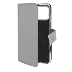 WALLY - Custodia a libro in pelle sintetica con chiusura flap magnetico, slot per carte e funzione stand colore grigio compatibile con Apple iPhone 16 Pro [IPHONE 16 CASES]