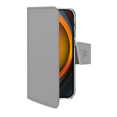 WALLY - Custodia a libro in pelle sintetica con chiusura flap magnetico, slot per carte e funzione stand colore grigio compatibile con Apple iPhone 16 Pro Max [IPHONE 16 CASES]
