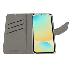 WALLY - Custodia a libro in pelle sintetica con chiusura flap magnetico, slot per carte e funzione stand compatibile con Samsung Galaxy S24 FE/ Galaxy S24 FE Enterprise Edition