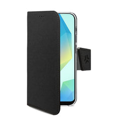 WALLY - Custodia a libro in pelle sintetica con chiusura flap magnetico, slot per carte e funzione stand colore nero compatibile con Samsung Galaxy A17 5G/ A17 4G/ A17 5G EE